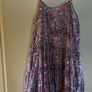 Floral Pink Sleeveless Dress